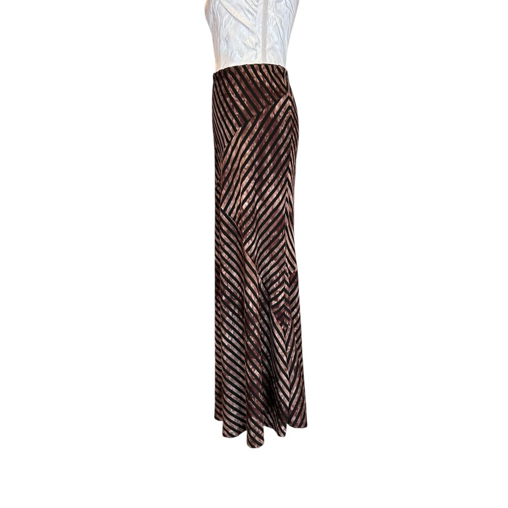 Vintage Abstract Black Brown Maxi Skirt Small - Picture 6 of 10